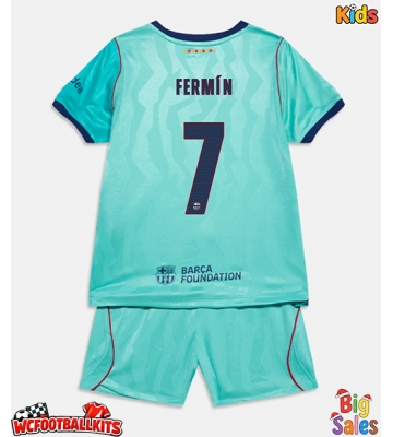 Barcelona Fermin Lopez #7 Replica Third Stadium Kit for Kids 2026-27 Short Sleeve (+ pants)